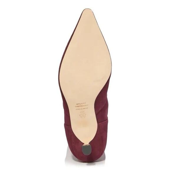 Stuart Weitzman $850 NAOMI 50 Knee High Boots Sz 10B NIB Cabernet Burgundy Suede - Picture 6 of 15